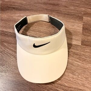 Nike White Visor with Black Logo